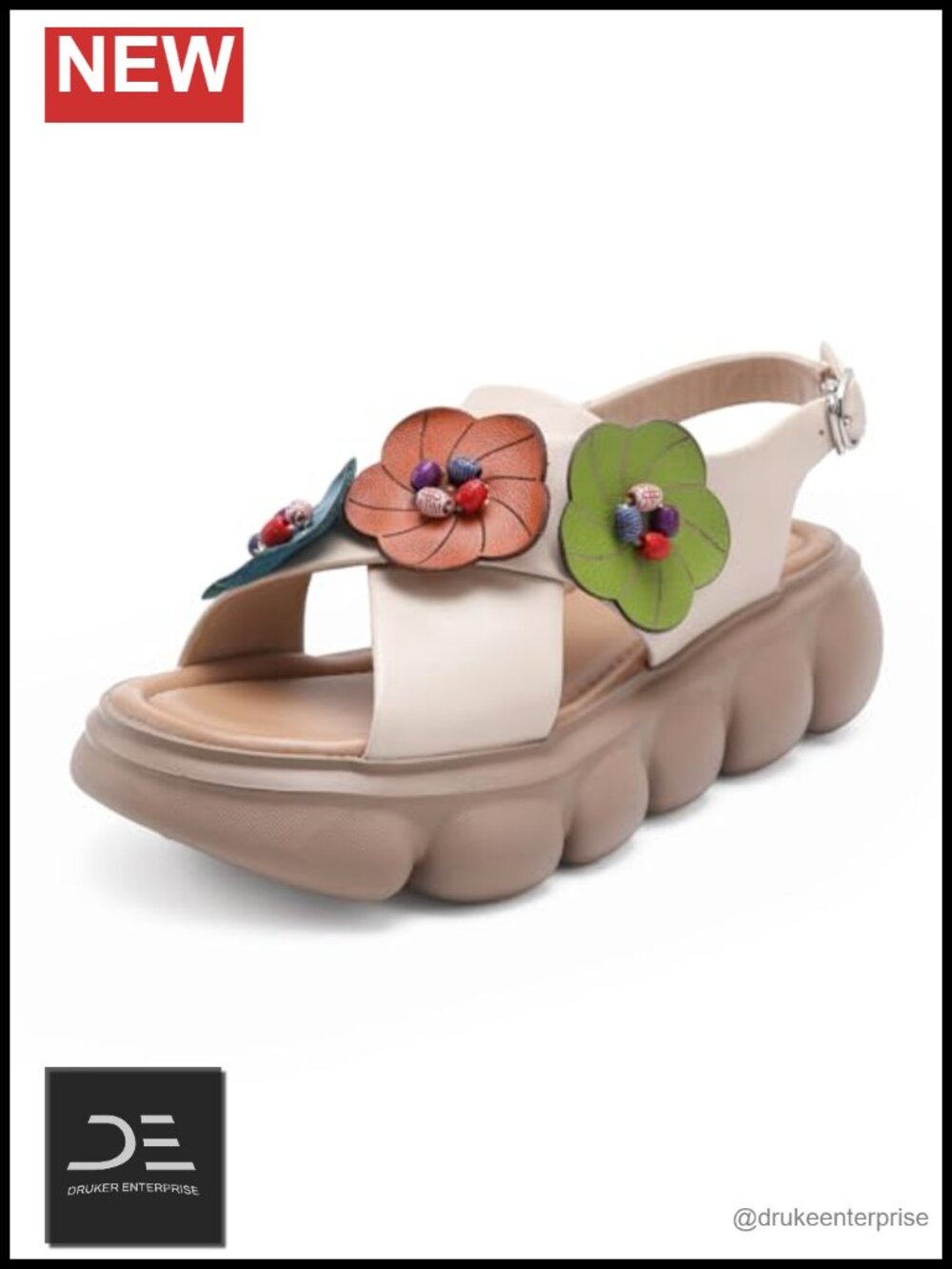 Women's Wedge Sandals Platform Bohemian Comfort Walking Shoes with Buckle